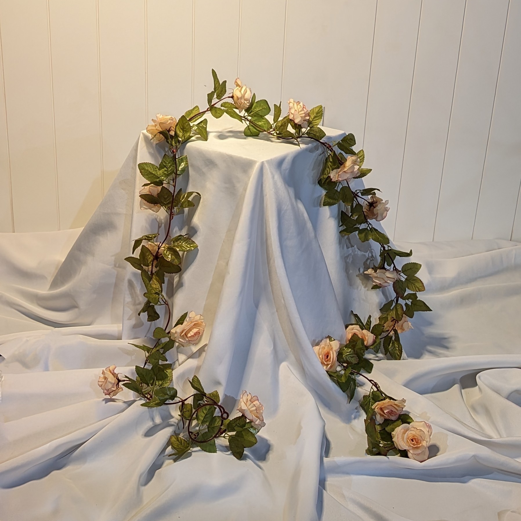 7' Light Pink Rose Garland  - Greenery & Floral - artificial rose garland