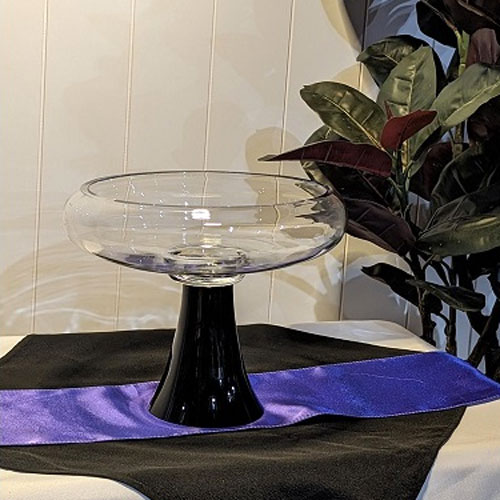 Bowl Vase Black Stem - Event Rentals - elegant centerpieces for weddings